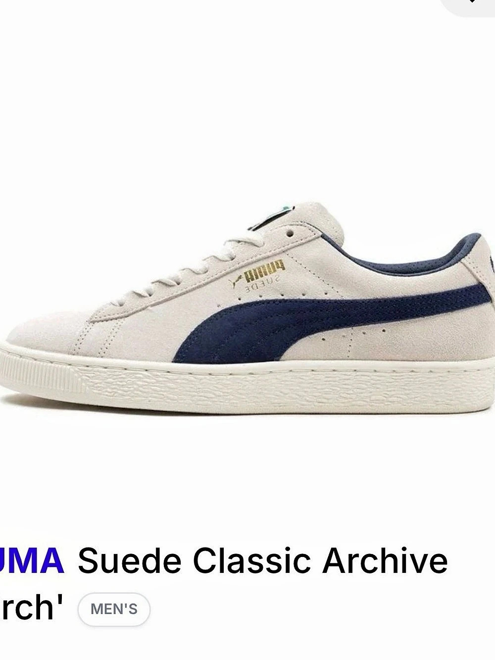 Puma Suede Archive NM Silver Birch Mood Indigo Sneakers US 13 Like New